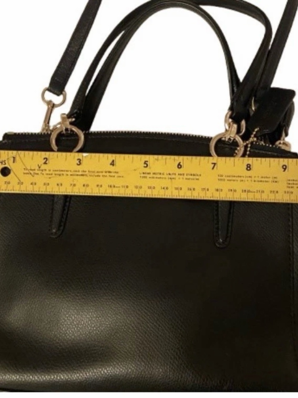 Coach Mini Christie Carryall Black Crossgrain Leather Crossbody Bag F36704 Auth - Picture 12 of 13